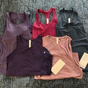 Lot of 5 Lululemon tanks, size 2, NWT